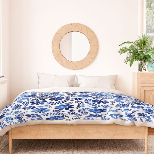 Best Pirce ⭐ Deny Designs Schatzi Brown Mexico City Flower Blue Polyester Duvet ❤️ -Deny Designs Online Store