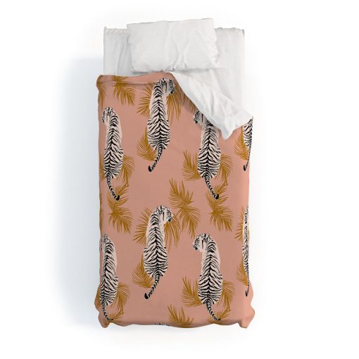 Best deal 😍 Deny Designs Alison Janssen Paisley Tiger Soft Pink Gold Cotton Duvet 🔔 -Deny Designs Online Store