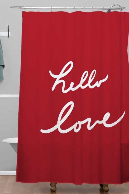 Best Pirce ⌛ Deny Designs Lisa Argyropoulos hello love red Shower Curtain Standard 71" x 74" 👍 -Deny Designs Online Store 3c42ed2149a14157934077251deaa98b 61083b70 537a 4480 aca6
