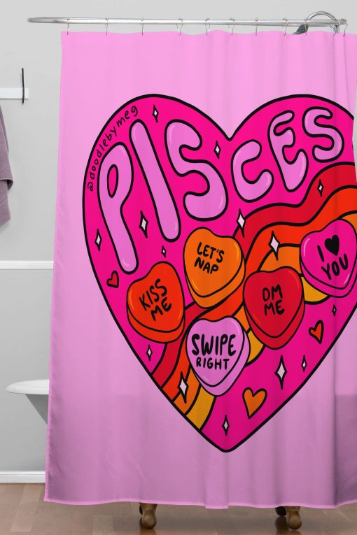Flash Sale 👏 Deny Designs Doodle By Meg Pisces Valentine Shower Curtain Standard 71" x 74" 🔥 -Deny Designs Online Store 461d754a3b8b4c82b489001c309061c9 58867de8 a67a 4438 b274