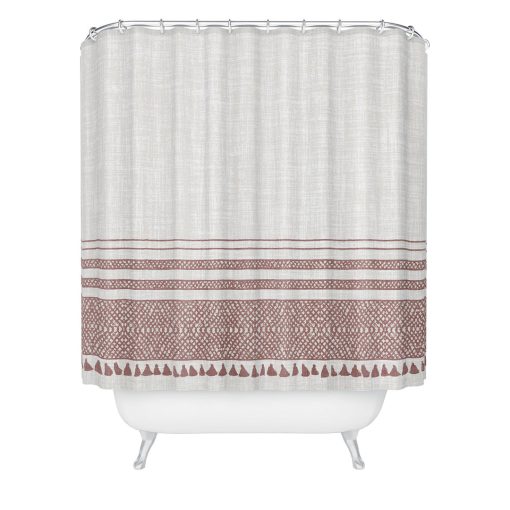 Budget ❤️ Deny Designs Holli Zollinger French Linen Sandstone Tassel Shower Curtain 💯 -Deny Designs Online Store