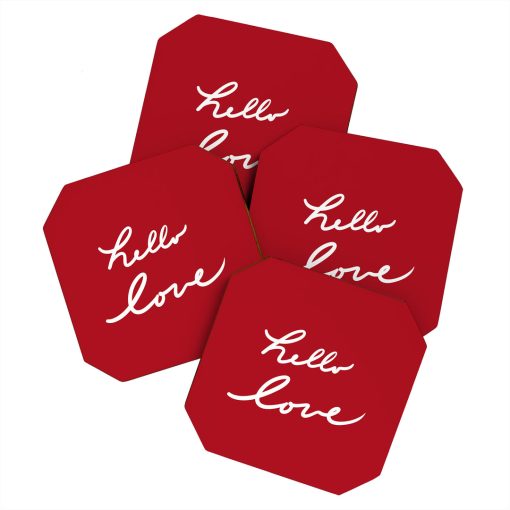 New 😍 Deny Designs Lisa Argyropoulos hello love red Coasters Set of 4 💯 -Deny Designs Online Store 5e1dcf817f474185806b1ce3408482e3 a54bd46f b081 4b71 9748