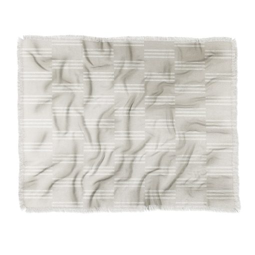 Flash Sale ❤️ Deny Designs Little Arrow Design Co Ella Triple Stripe Stone Throw Blanket ⭐ -Deny Designs Online Store