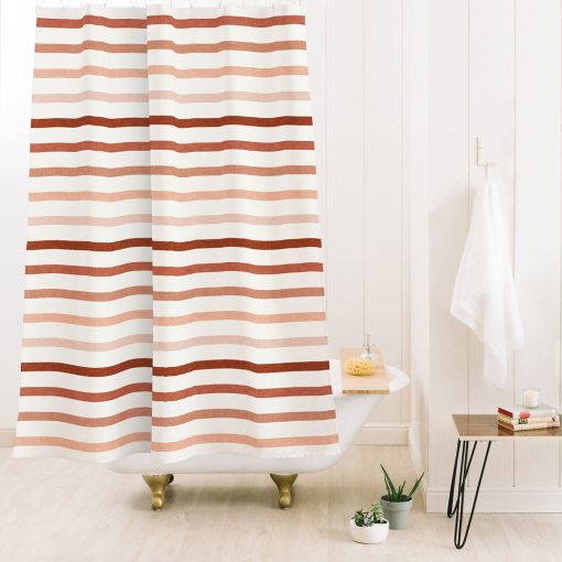 Discount 🛒 Deny Designs Little Arrow Design Co Terra Cotta Stripes Shower Curtain 🥰 -Deny Designs Online Store