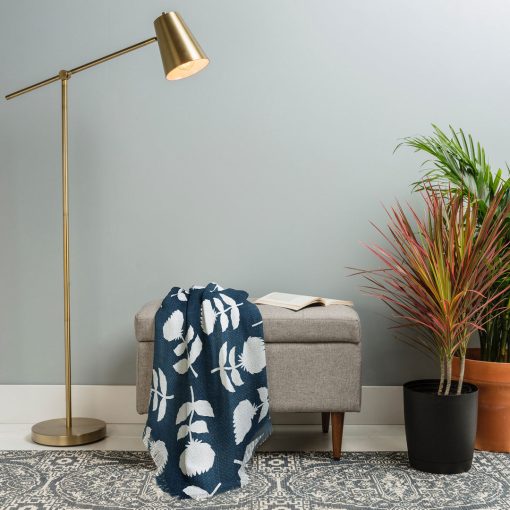 Deals 💯 Deny Designs Little Arrow Design Co Vintage Floral Dark Blue Throw Blanket 🧨 -Deny Designs Online Store