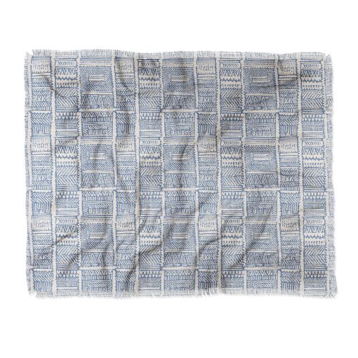 Deals 🔥 Deny Designs Holli Zollinger Almah Grasscloth Blue Throw Blanket ⌛ -Deny Designs Online Store