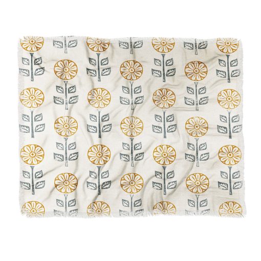 Deals 🛒 Deny Designs Little Arrow Design Co Block Print Floral Gold Blue Throw Blanket 👏 -Deny Designs Online Store ac767e79dc0f49da8686af4021a664c1 e90eb01e bd6a 427e a3a9
