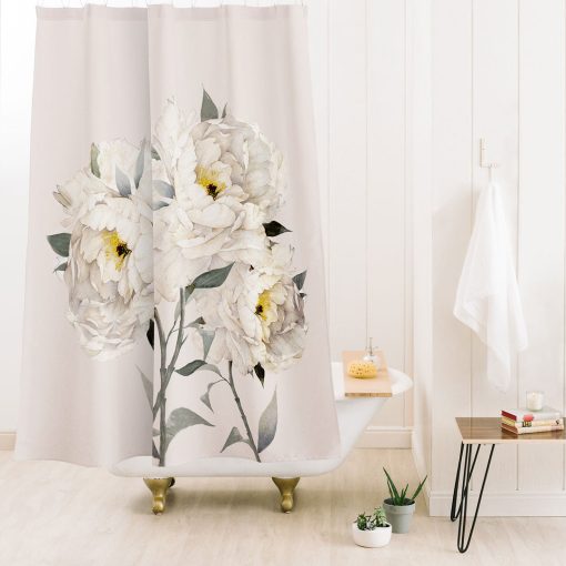 Wholesale 😍 Deny Designs Nadja White Peonies Shower Curtain ❤️ -Deny Designs Online Store