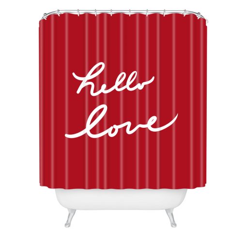Best Pirce ⌛ Deny Designs Lisa Argyropoulos hello love red Shower Curtain Standard 71" x 74" 👍 -Deny Designs Online Store f08178b238254e7a9a8fbe541e38d29e bb883e10 78ac 4fb7 8cb0