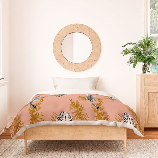 Best deal 😍 Deny Designs Alison Janssen Paisley Tiger Soft Pink Gold Cotton Duvet 🔔 -Deny Designs Online Store